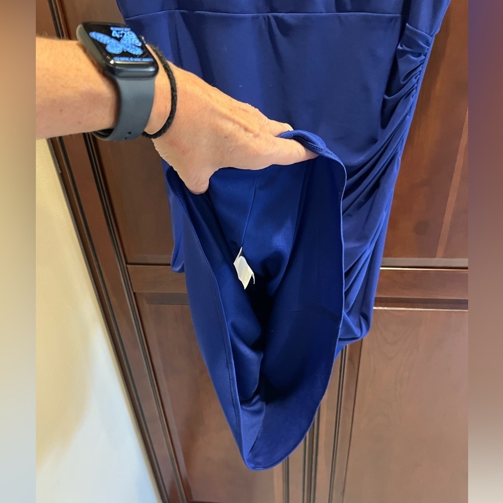 Cache Dress Royal Blue w/Black Shoulder Accents - 14 - Picture 7 of 14